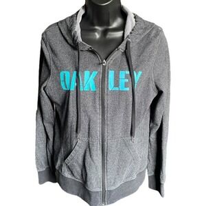 Oakley Gray Full Zip Hooded Sweatshirt Sz M